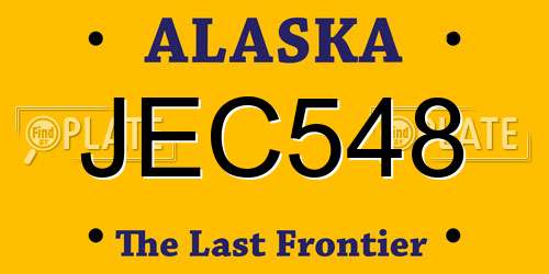 JEC548 Alaska License Plate