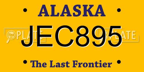JEC895 Alaska License Plate