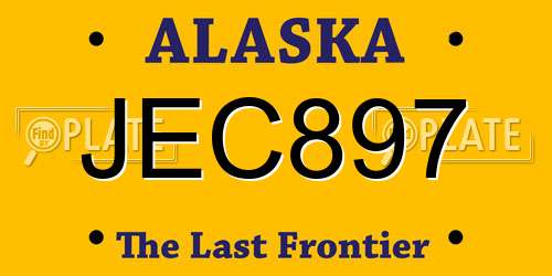 JEC897 Alaska License Plate