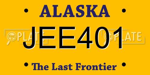 JEE401 Alaska License Plate