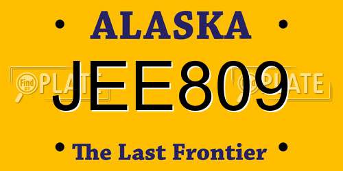 JEE809 Alaska License Plate