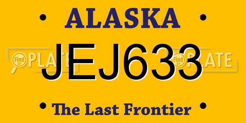 JEJ633 Alaska License Plate