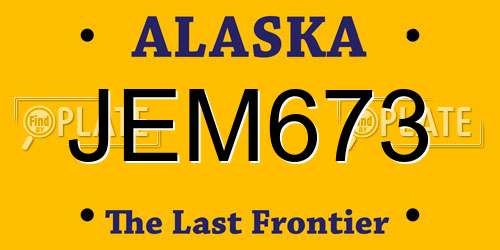 JEM673 Alaska License Plate