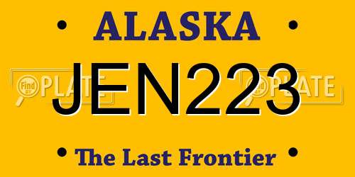 JEN223 Alaska License Plate