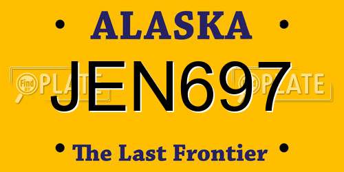 JEN697 Alaska License Plate