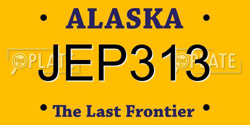 JEP313 Alaska License Plate