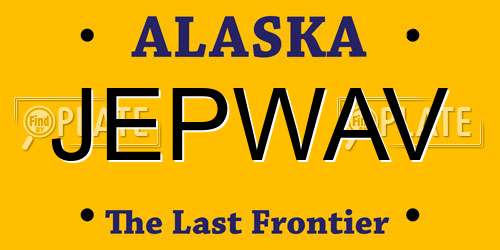 JEPWAV Alaska License Plate