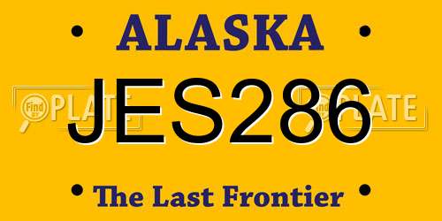 JES286 Alaska License Plate