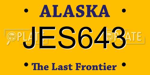 JES643 Alaska License Plate