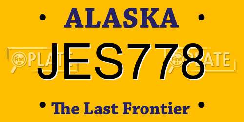 JES778 Alaska License Plate