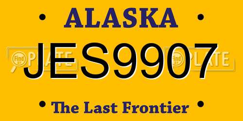 JES9907 Alaska License Plate