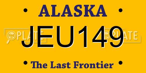 JEU149 Alaska License Plate