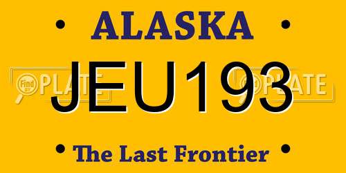 JEU193 Alaska License Plate