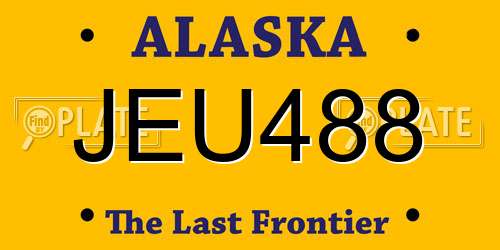 JEU488 Alaska License Plate