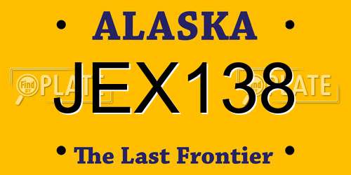 JEX138 Alaska License Plate