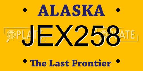 JEX258 Alaska License Plate