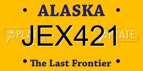 JEX421 Alaska License Plate
