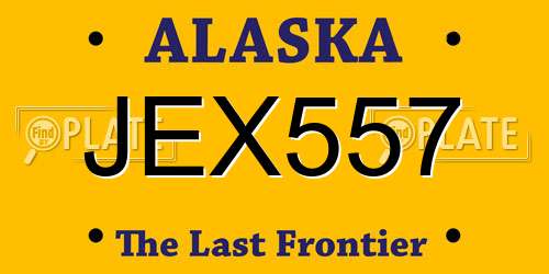 JEX557 Alaska License Plate
