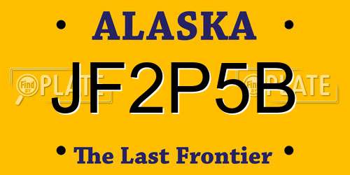 JF2P5B Alaska License Plate