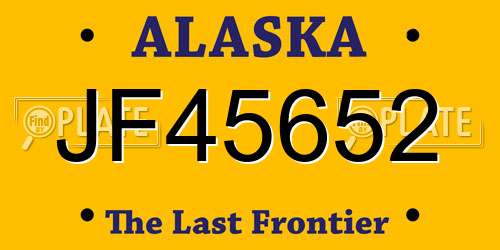 JF45652 Alaska License Plate