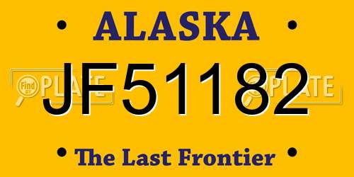 JF51182 Alaska License Plate