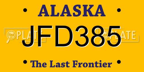 JFD385 Alaska License Plate