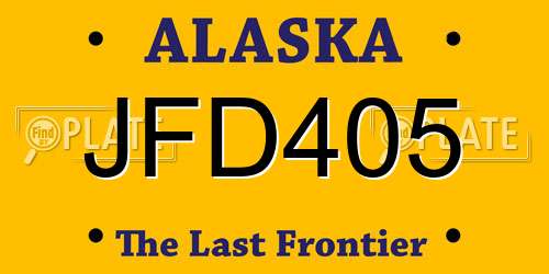 JFD405 Alaska License Plate