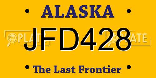 JFD428 Alaska License Plate