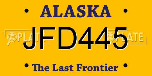 JFD445 Alaska License Plate