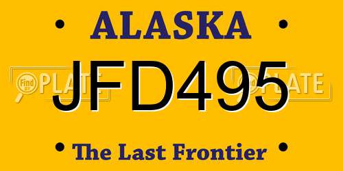 JFD495 Alaska License Plate