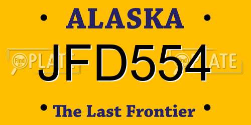 JFD554 Alaska License Plate