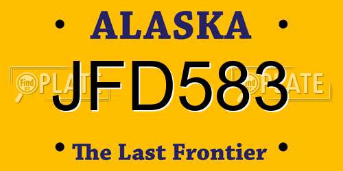JFD583 Alaska License Plate