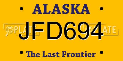 JFD694 Alaska License Plate