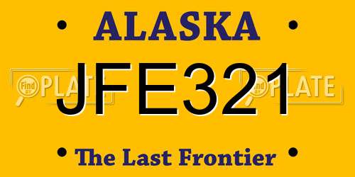 JFE321 Alaska License Plate