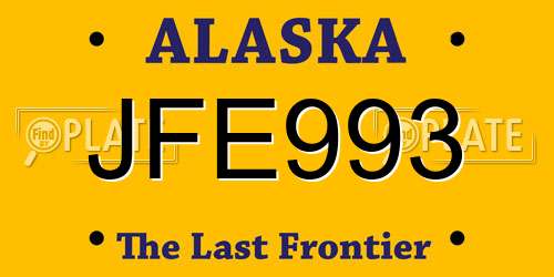 JFE993 Alaska License Plate