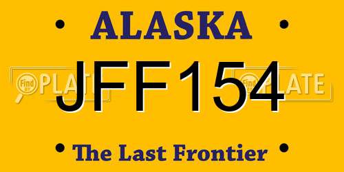 JFF154 Alaska License Plate