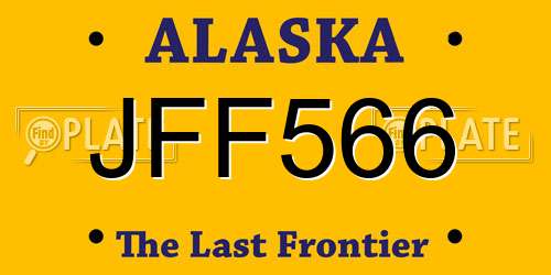 JFF566 Alaska License Plate