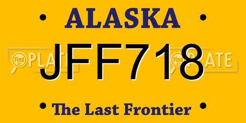 JFF718 Alaska License Plate