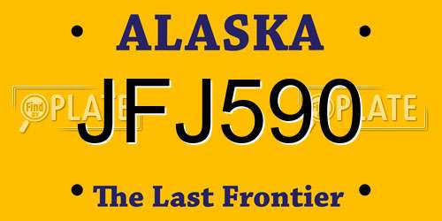 JFJ590 Alaska License Plate