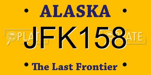 JFK158 Alaska License Plate