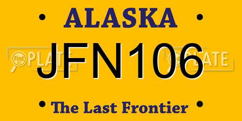 JFN106 Alaska License Plate