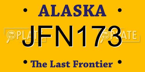 JFN173 Alaska License Plate