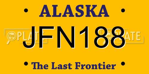 JFN188 Alaska License Plate