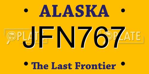 JFN767 Alaska License Plate