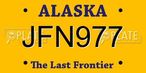 JFN977 Alaska License Plate