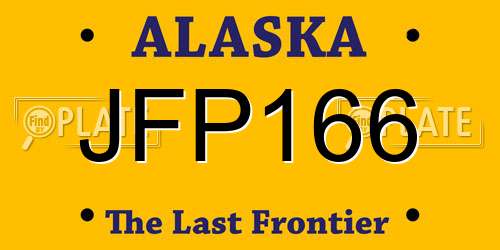 JFP166 Alaska License Plate