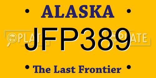 JFP389 Alaska License Plate