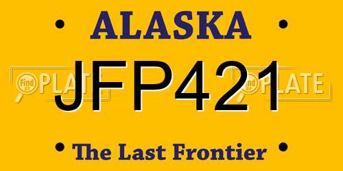 JFP421 Alaska License Plate