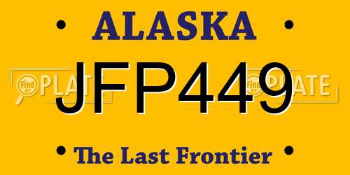 JFP449 Alaska License Plate