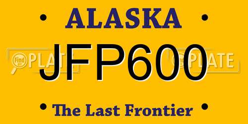 JFP600 Alaska License Plate